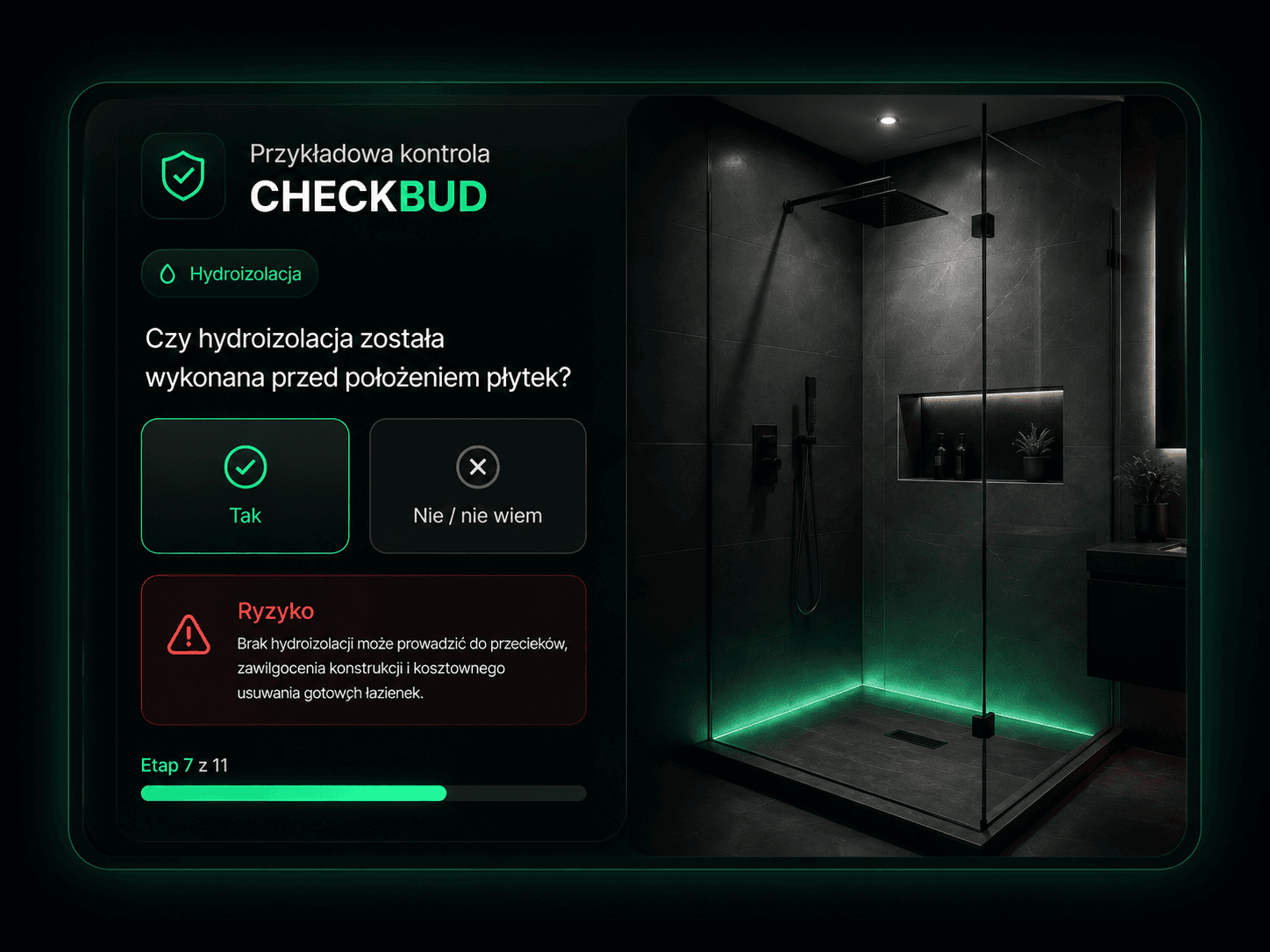 Przykładowa kontrola CHECKBUD Majster Łazienka